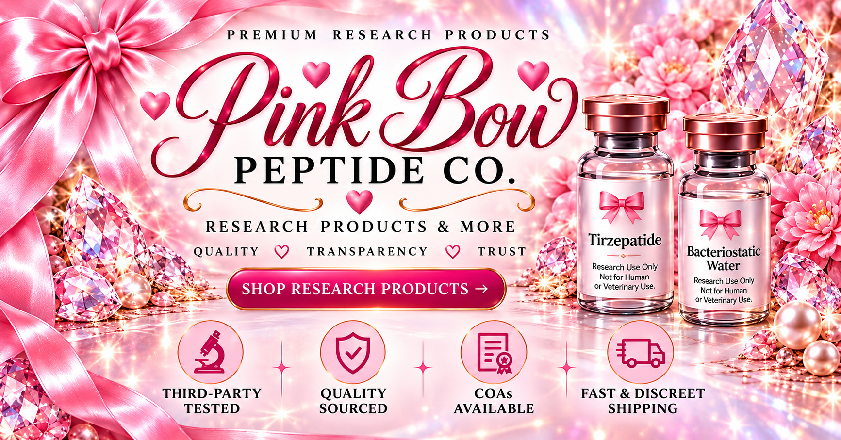 Pink Bow Peptide Co premium research products